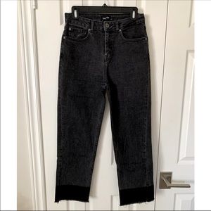 Frank & Oak Cropped Straight Leg Jeans w Raw Hem